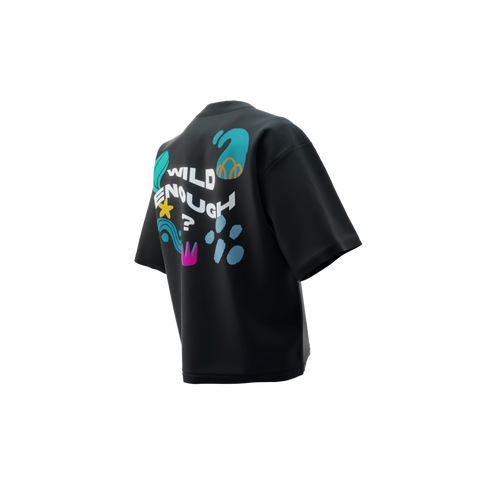 Elevate your wardrobe with our 'Wild Enough? black t-shirt—a perfect fusion of comfort and edgy style. Make a bold statement and shop this versatile piece for a fashion-forward look!