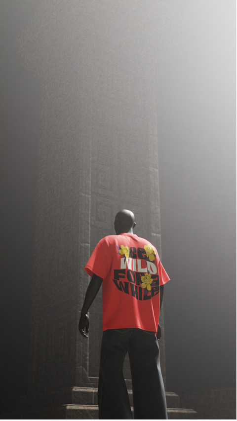 Wild Red Oversized T-Shirt | Floral Print Streetwear